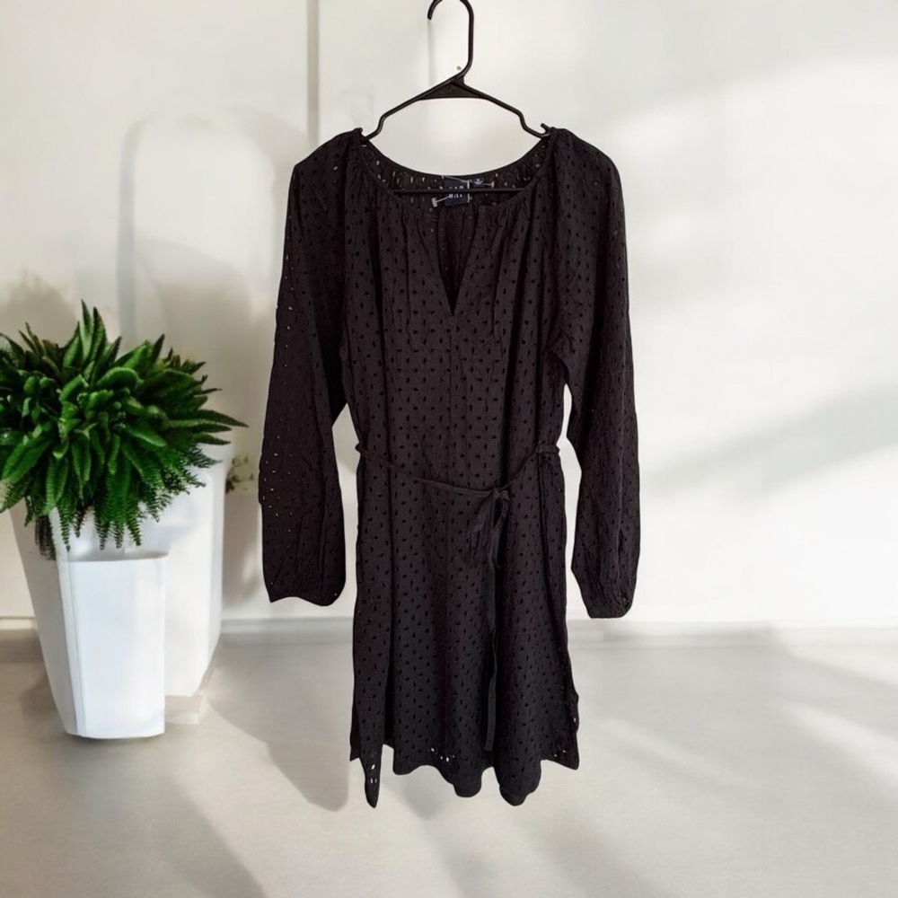 🆕 Gap Black Eyelet Mini Dress Womens Size M